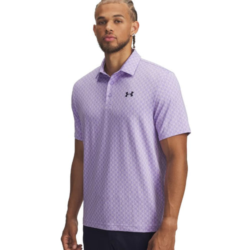 Under Armour Playoff 3.0 Printed Golf Polo Transparent White Midnight Navy