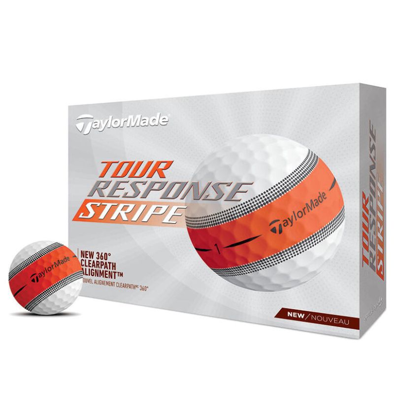 TaylorMade Tour Response Stripe Golf Ball Golf Balls Taylormade Orange  