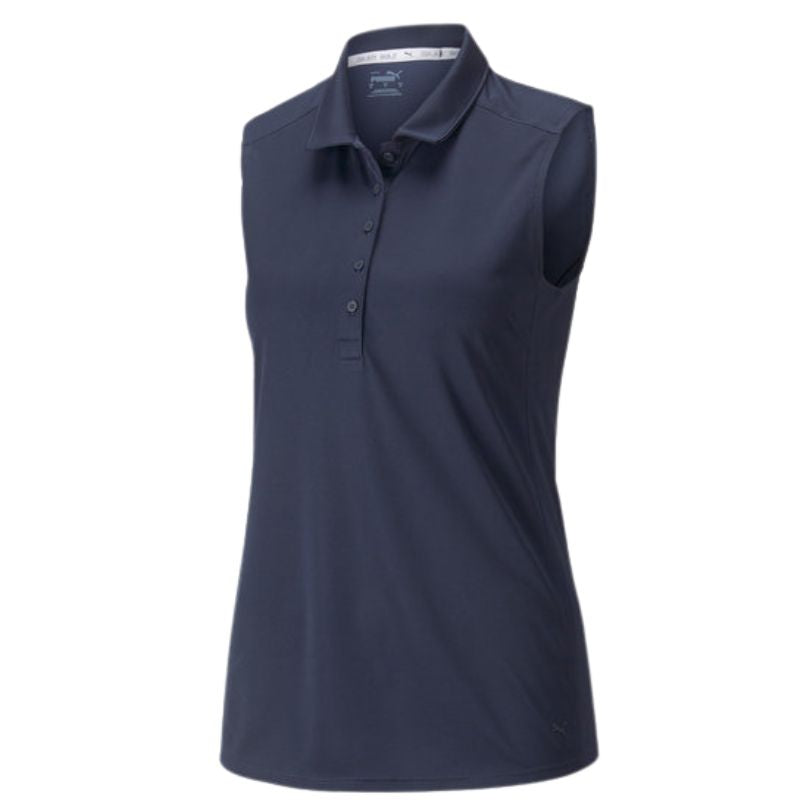 PUMA Women&#39;s Gamer Sleeveless Golf Polo Women&#39;s Shirt Puma Navy SMALL 