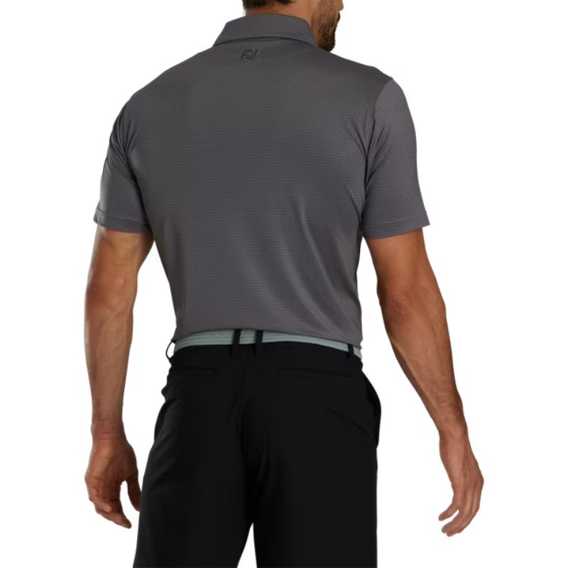 FootJoy Tonal Triangle Print Lisle Self Collar Polo Men&#39;s Shirt Footjoy   