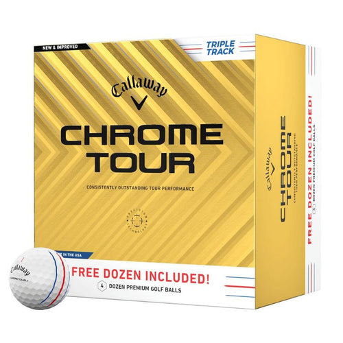 Callaway Chrome Tour Triple Track Golf Balls - Buy 3dz Get 4th Free (In stock & ready to ship) Golf Balls Callaway White  