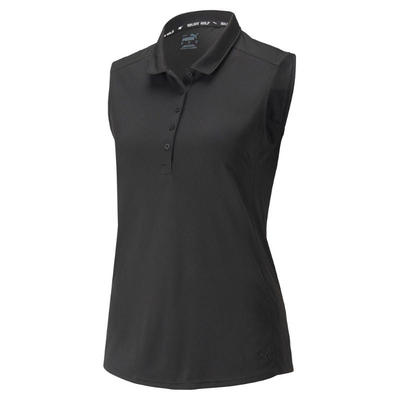 PUMA Women&#39;s Gamer Sleeveless Golf Polo Women&#39;s Shirt Puma Black SMALL 