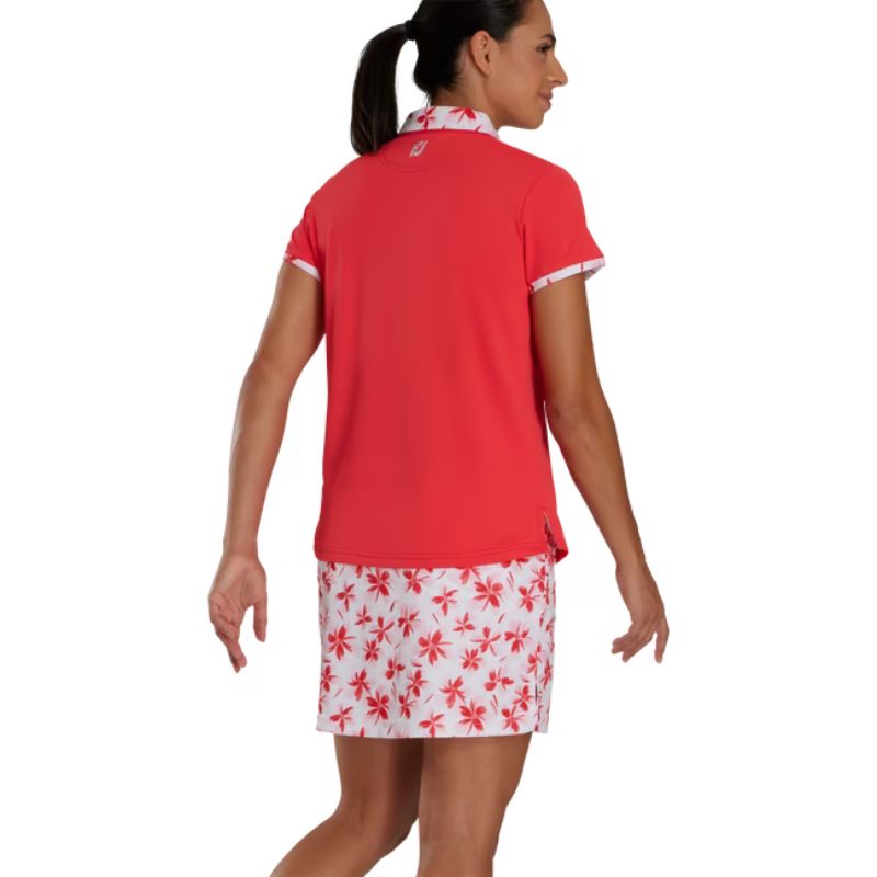 FootJoy Women&#39;s Short Sleeve Floral Trim Polo Women&#39;s Shirt Footjoy   