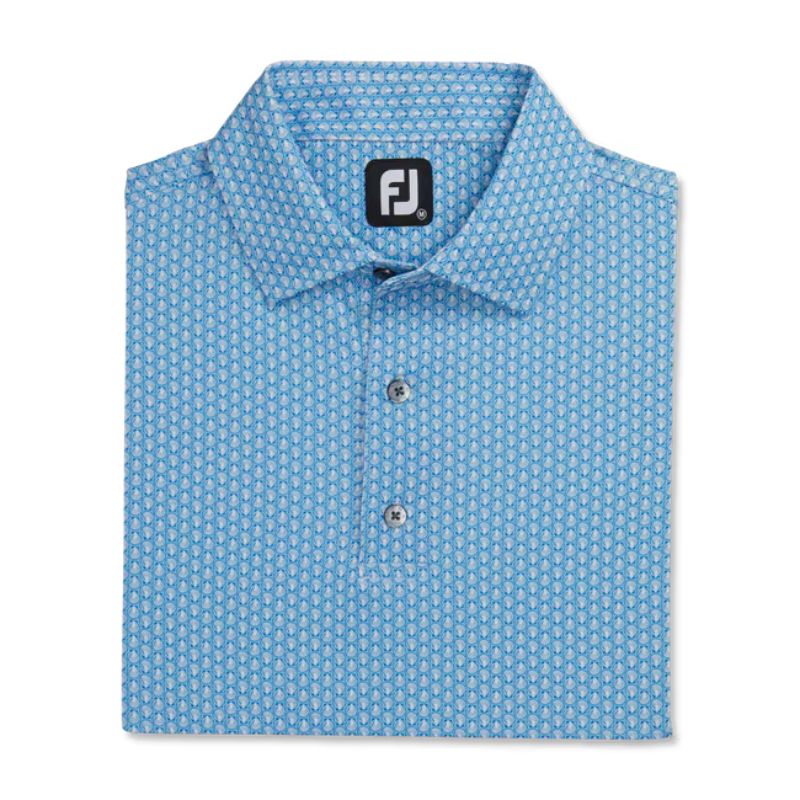 FootJoy Scallop Shell Foulard Lisle Self Collar Polo Men&#39;s Shirt Footjoy   