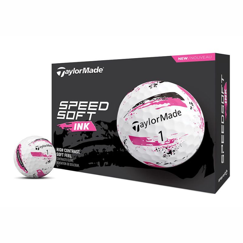 TaylorMade SpeedSoft Golf Ball - Ink Golf Balls Taylormade Pink  