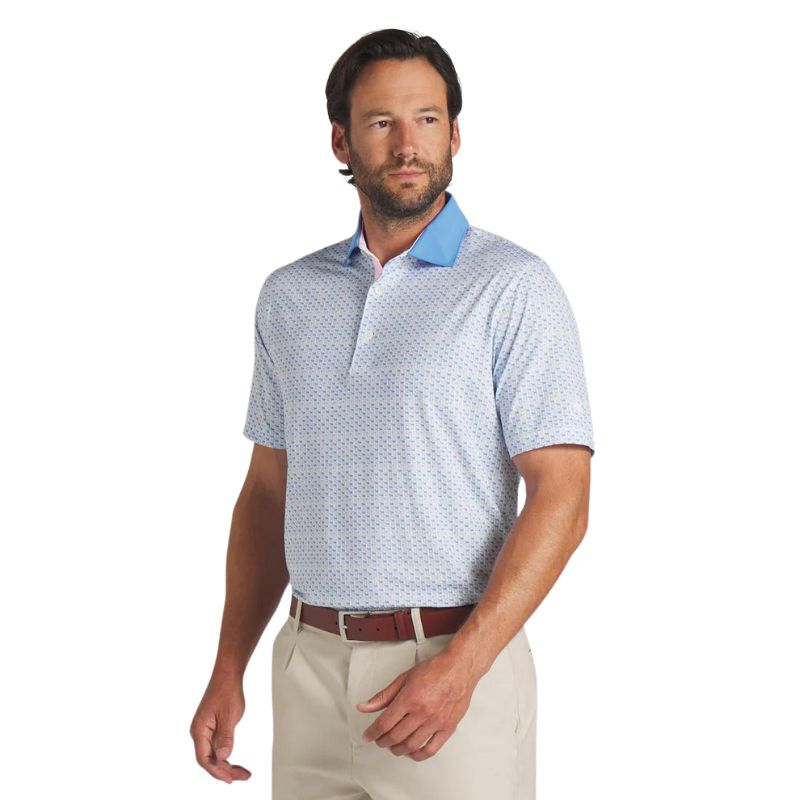PUMA AP MATTR Iced Tea Golf Polo Men&#39;s Shirt Puma Blue Skies MEDIUM 