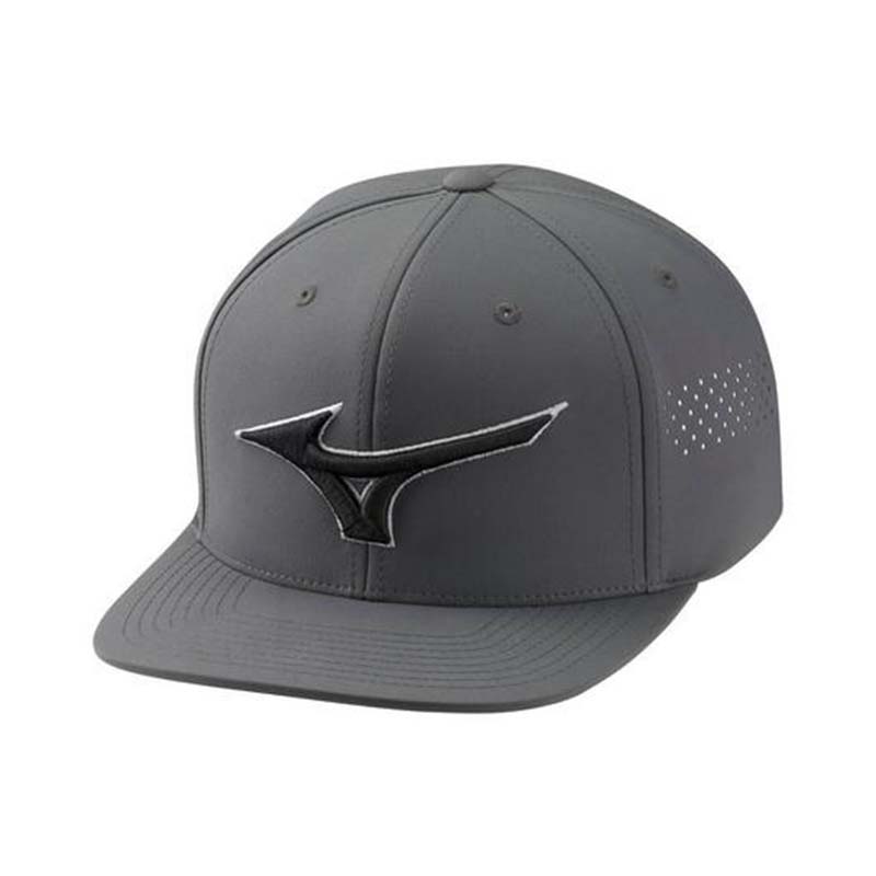 Mizuno Tour Flat Snapback Hat Hat Mizuno Dark Charcoal OSFA 