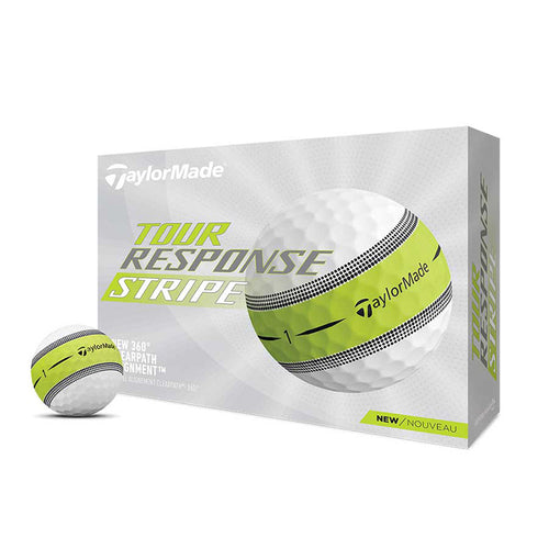 TaylorMade Tour Response Stripe Golf Ball Golf Balls Taylormade Lime  