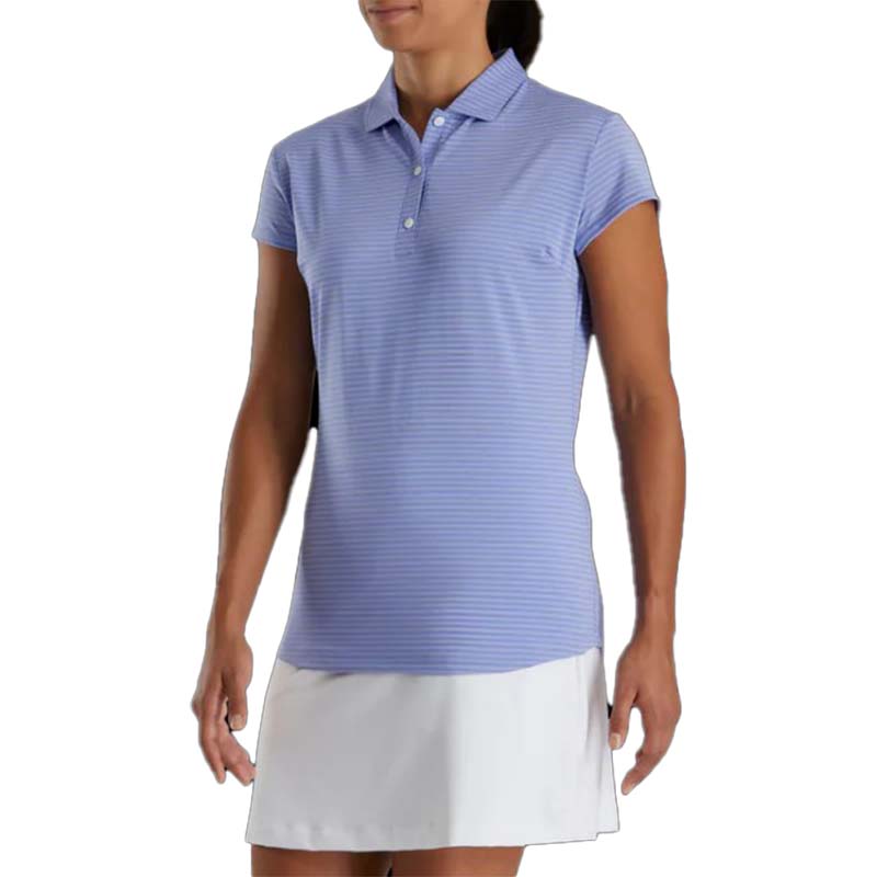 FootJoy Women&#39;s Cap Sleeve Tonal Stripe Polo - Previous Season Style Women&#39;s Shirt Footjoy SMALL  