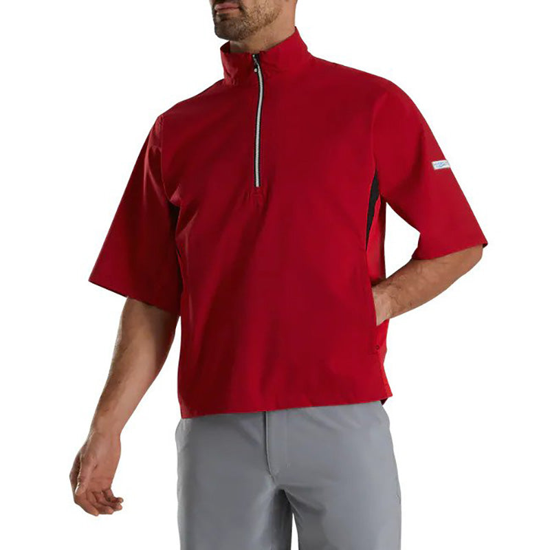 FootJoy Hydrolite Short Sleeve Rain Shirt Men&#39;s Jacket Footjoy Red MEDIUM 