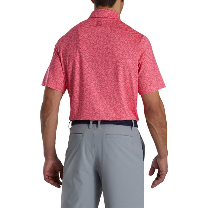 FootJoy 2023 Painted Floral Lisle Self Collar Polo Men&#39;s Shirt Footjoy   