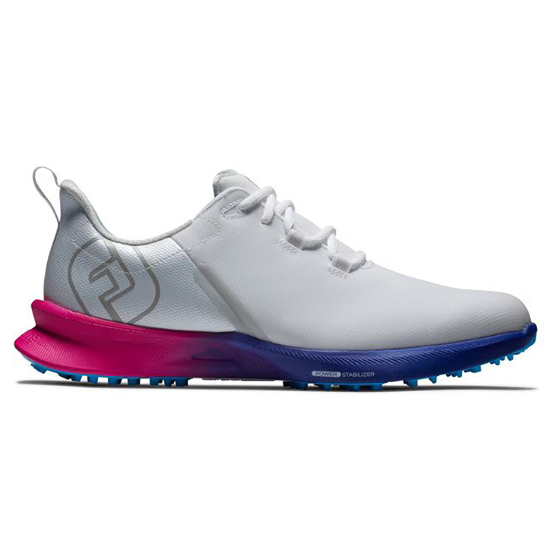 FootJoy Fuel Sport Spikeless Golf Shoe Men&#39;s Shoes Footjoy White/Pink/Blue Medium 8.5