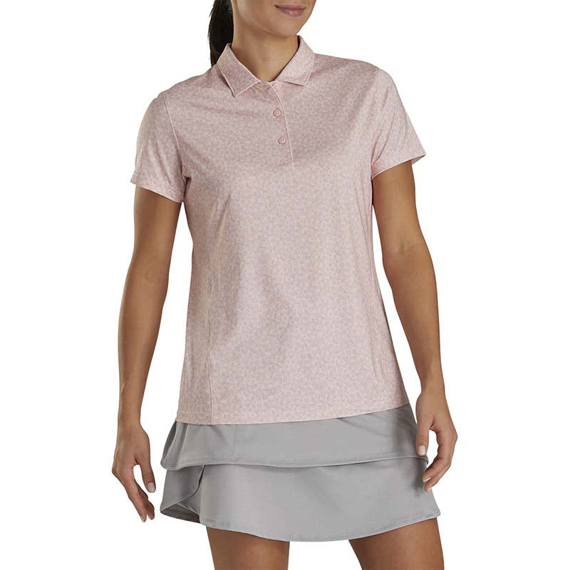 FootJoy Women&#39;s Spot Print Polo - Previous Season Style Women&#39;s Shirt Footjoy Pink XS 