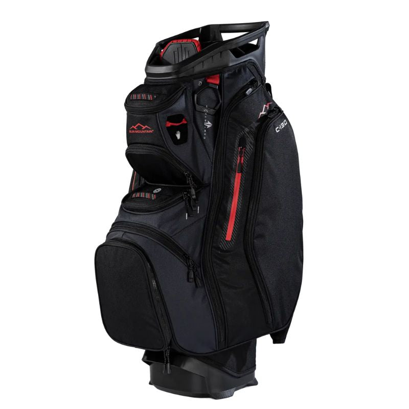 Sun Mountain 2026 C-130 Cart Bag Black Steel Red