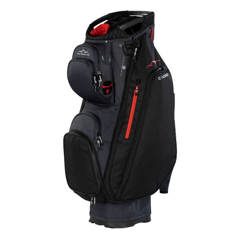 Sun Mountain 2026 C-100 Cart Bag Steel Black Red