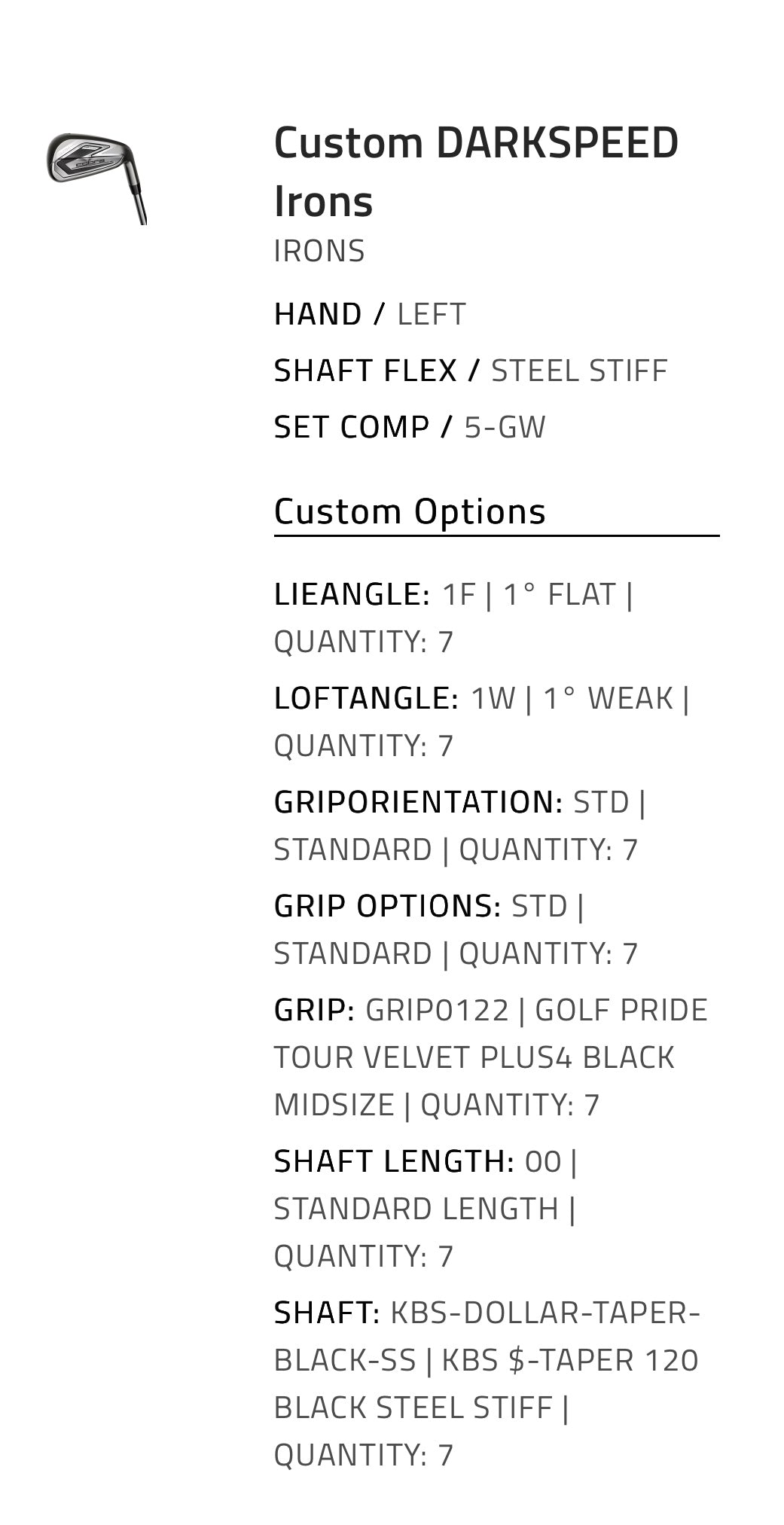 Custom Order - Andrew M - IRONS