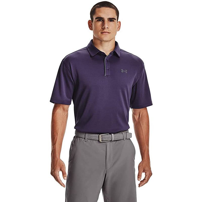 Under Armour Tech Golf Polo Men&#39;s Shirt Under Armour Purple SMALL 