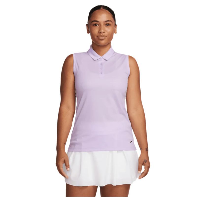 Nike Women&#39;s Dri-FIT Victory Sleeveless Golf Polo Violet Mist