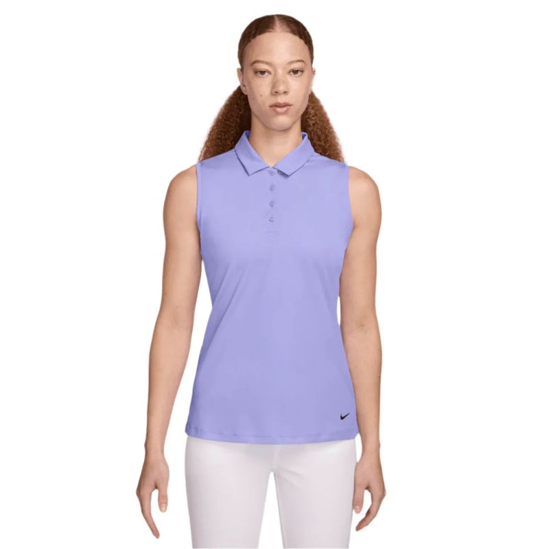 Nike Women&#39;s Dri-FIT Victory Sleeveless Golf Polo Purple Pulse
