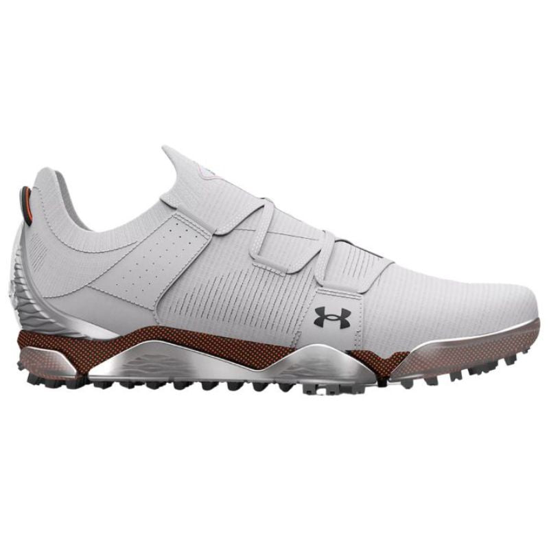 Under Armour HOVR Tour Spikeless Golf Shoes Light Grey Red