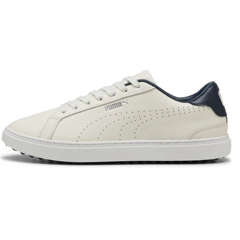 Puma Classic G Spikeless Golf Shoes Warm White Deep Navy Medium