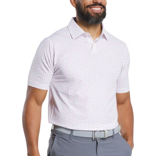 FootJoy Bounce Lisle Polo White Hibiscus Flint