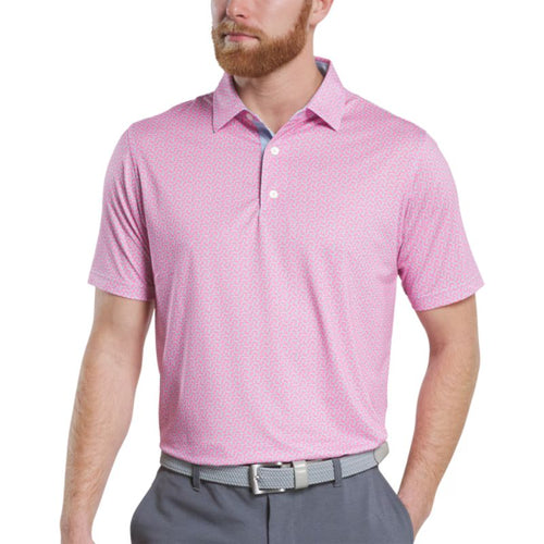 FootJoy Citrus Lisle Polo Pink Lemonade Skyway