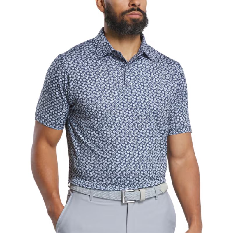 FootJoy Floral Sketch Lisle Polo White Navy