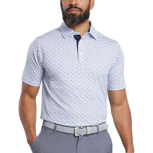 FootJoy Figure Lisle Polo White Navy