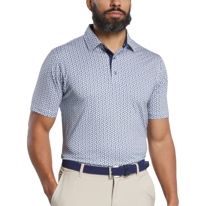 FootJoy Citrus Lisle Polo Navy White