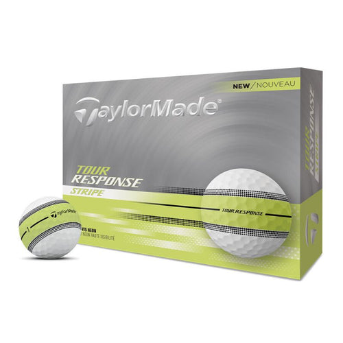 TaylorMade Tour Response Stripe Golf Ball Neon Yellow Golf Balls Taylormade