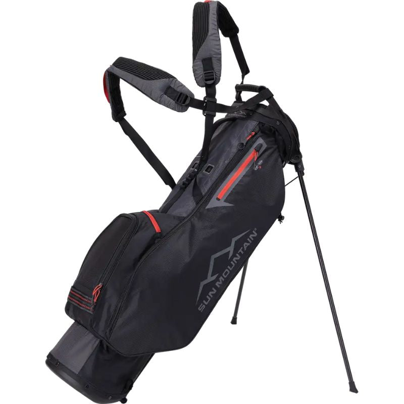 Sun Mountain 2024 2.5+ Stand Bag Black Steel Rush Red