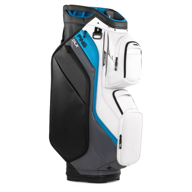 PING DLX Cart Bag White Dark Grey Blue
