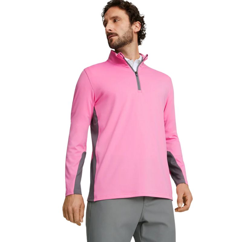 PUMA Gamer Golf 1/4 Zip Pink Mist Quiet Shade