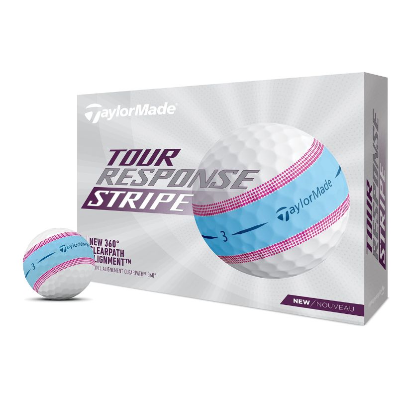 TaylorMade Tour Response Stripe Golf Ball - Previous Season Blue Pink