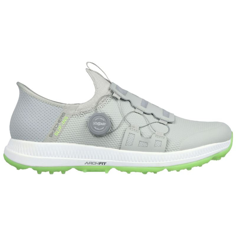 Skechers Go Golf Elite 5 Slip&#39;In Spikeless Golf Shoes Grey Lime