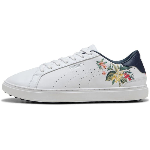 Puma Classic G x PTC Spikeless Golf Shoes Puma White Deep Navy Red Fire Medium