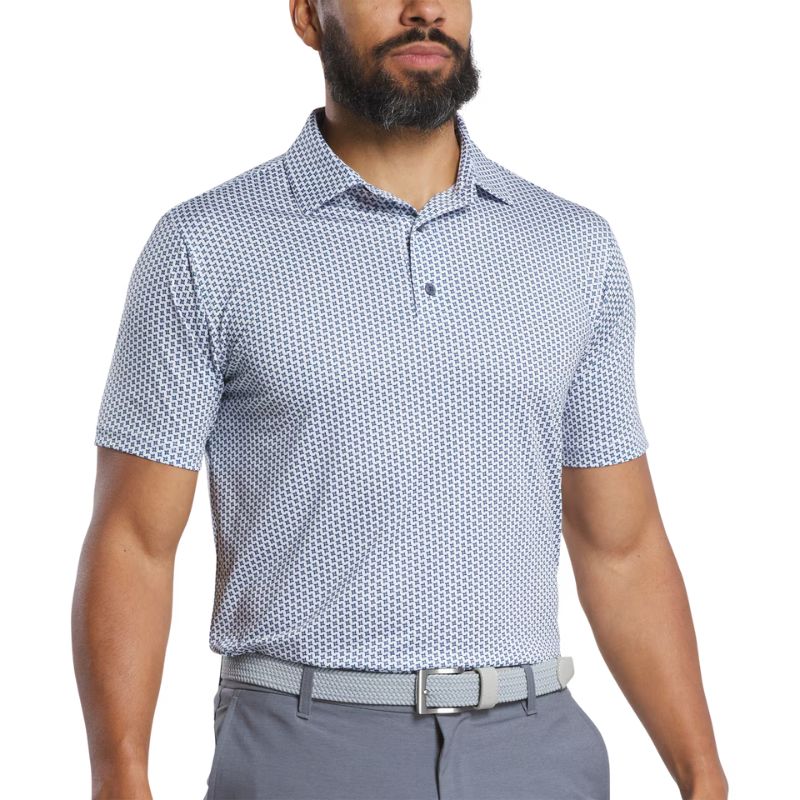 FootJoy Houndstooth Geo Lisle Polo White