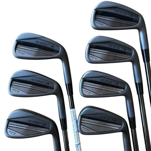 Cobra KING Tour Black Iron Set - 4-PW - Indoor Demo Right Stiff Steel - KBS $-Taper 120 Black