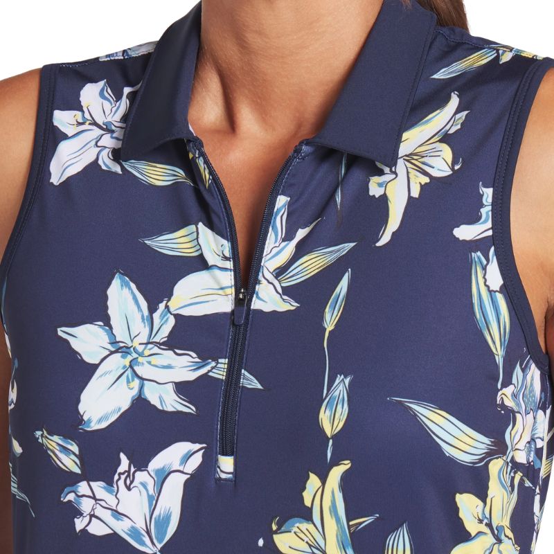 PUMA Women&#39;s MATTR Lily Floral Sleeveless Golf Polo