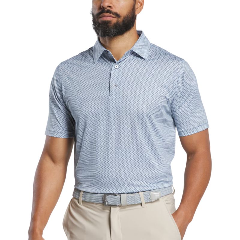 FootJoy Wiggle Lisle Polo Grey Navy White