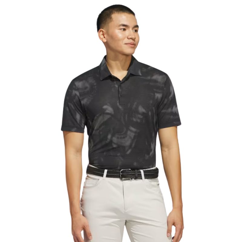 Adidas Ultimate365 Printed Mesh Polo Black