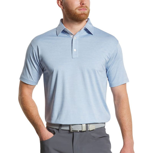 FootJoy Heather Lisle Flower Trim Polo Blue Jay Heather