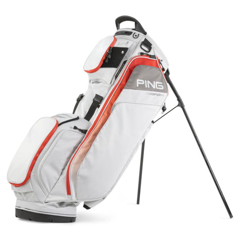 PING Hoofer 14 Stand Bag Light Grey Red