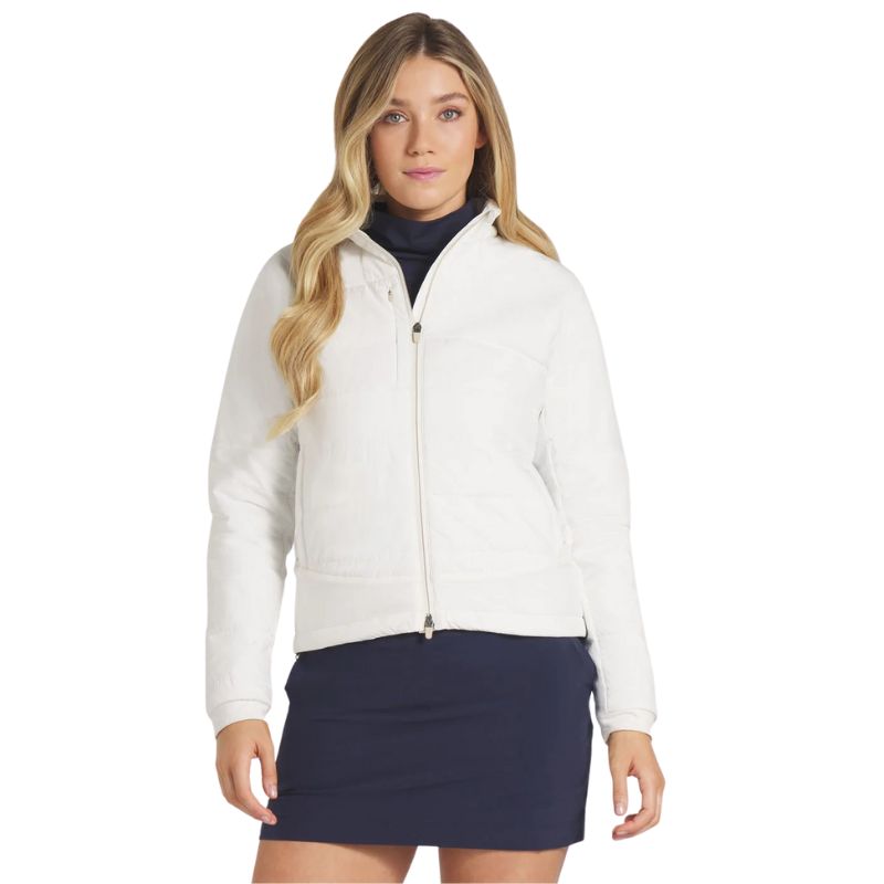 PUMA Women&#39;s Kyley Quilted Golf Jacket White