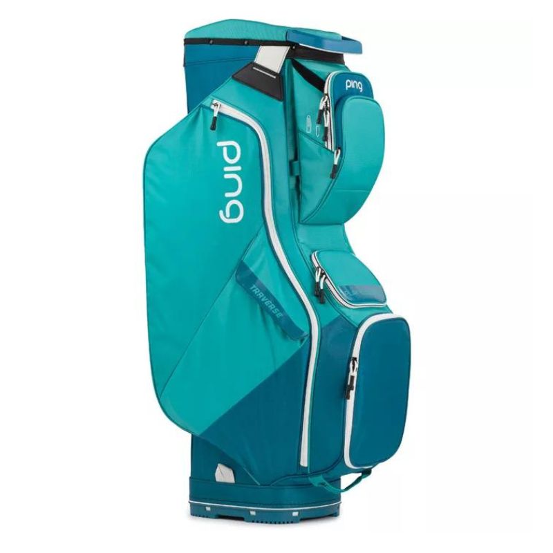 PING Traverse Cart Bag - Previous Season Teal Moroccan Blue White