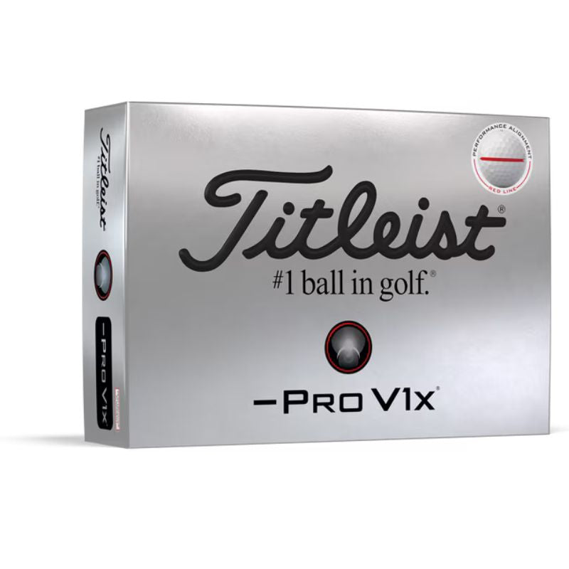 Titleist Pro V1x Left Dash Performance Alignment Golf Balls Red