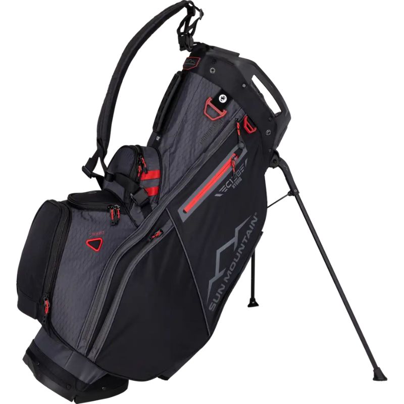 Sun Mountain 2025 C-130 Hybrid Stand Bag Black Steel Red