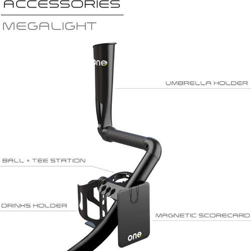 Wishbone One Megalite 3-Wheel 360 Push Cart - Accessory Pack Black