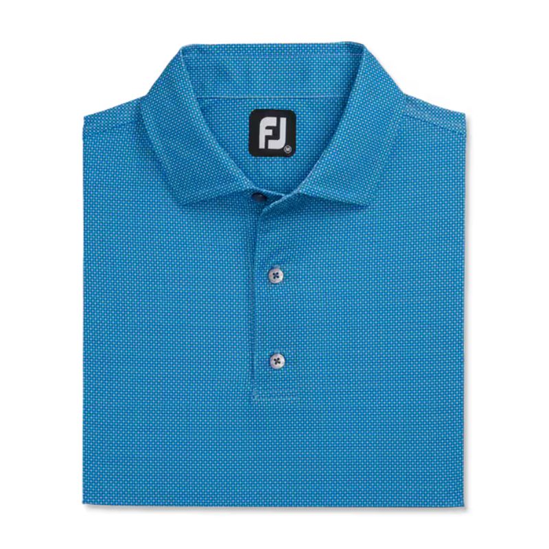 FootJoy Octagon Print Lisle Spread Collar Polo